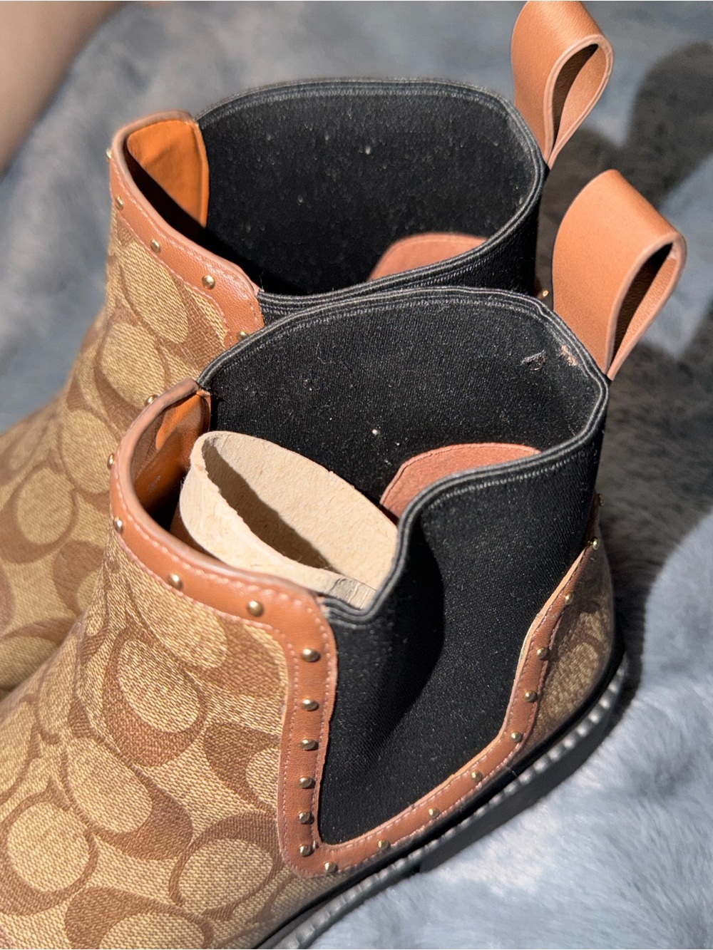 Coach Brown Signature Chelsea Heeled Boots - Picture 6 of 7